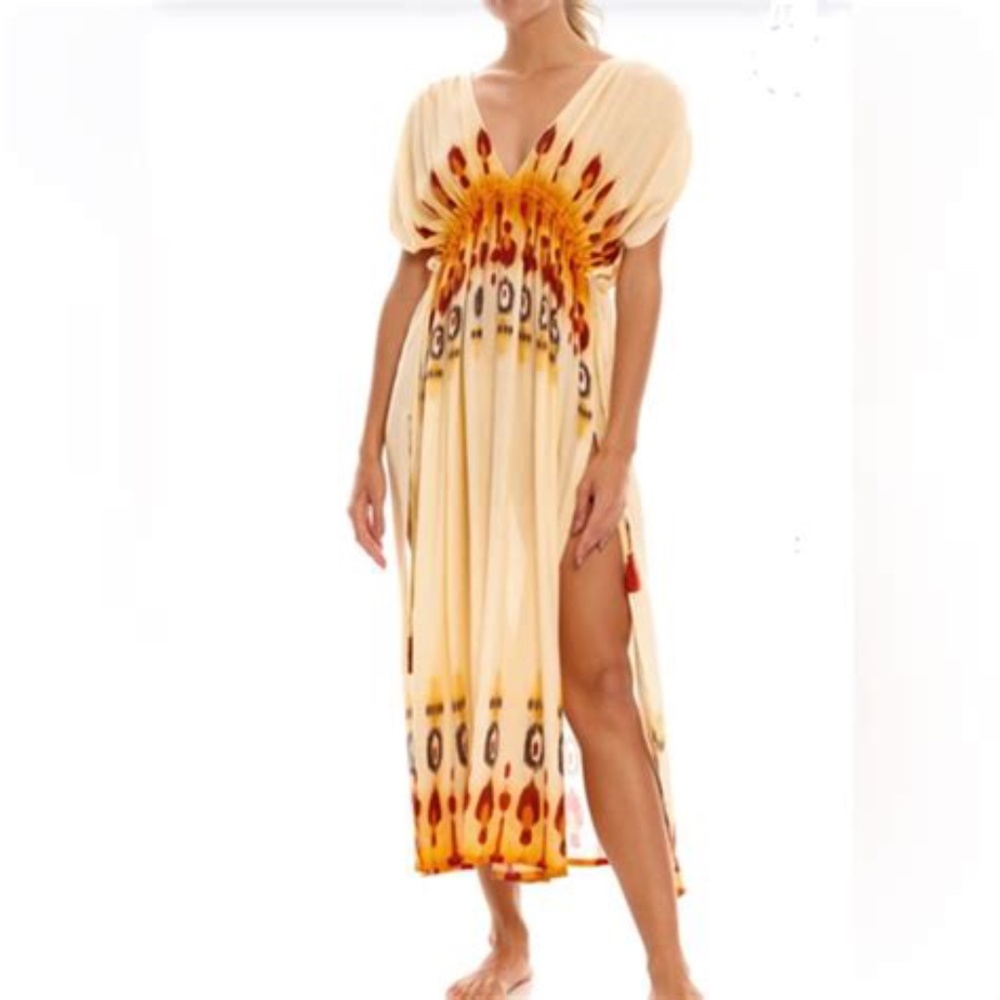 Agua Bendita Lyra leva ivory maxi dress